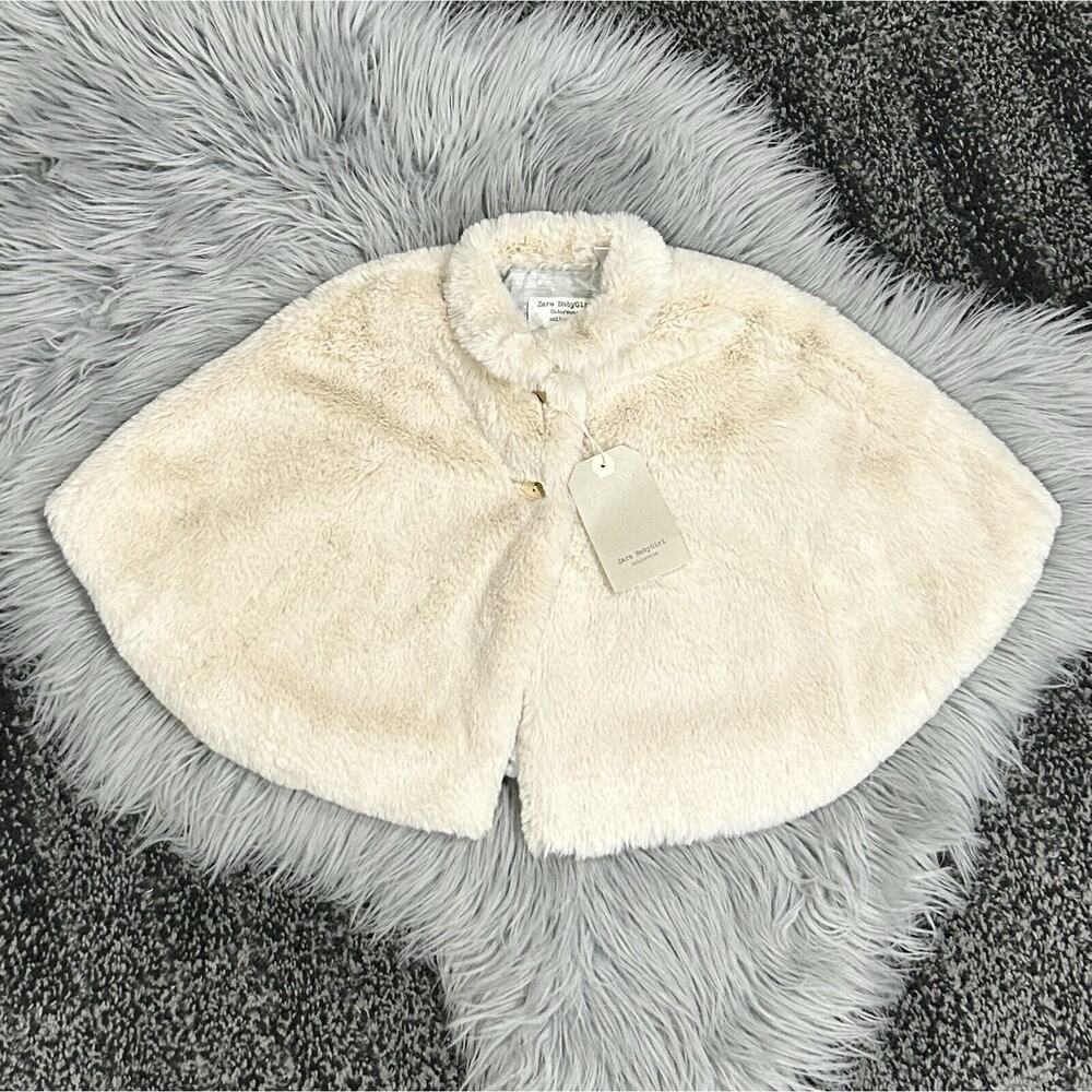 Zara Babygirl Collection Faux Fur Cape Size 6/9month NWT